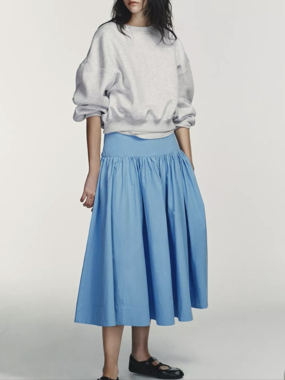 Zara VOLUME MIDI SKIRT(M)